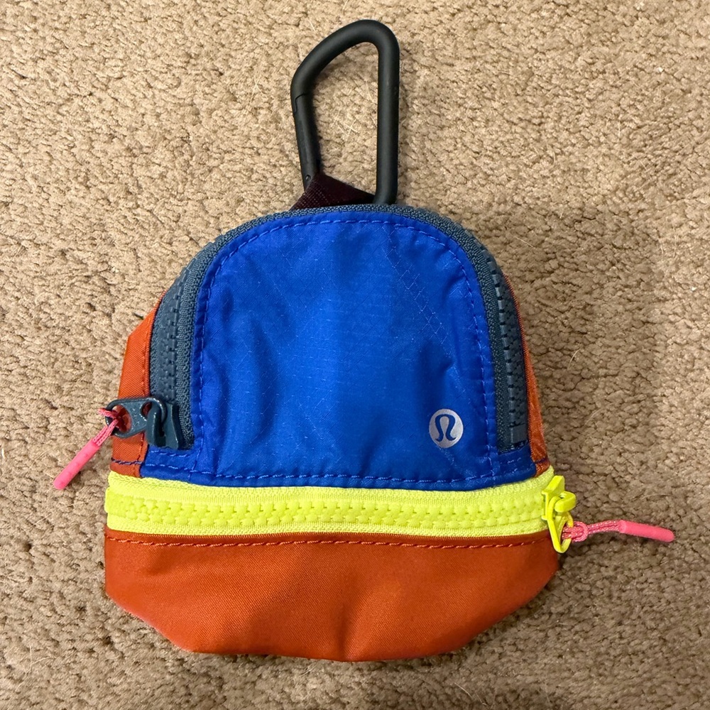 lululemon athletica Mini Clip Pouch in Blue, Orange & Neon Yellow